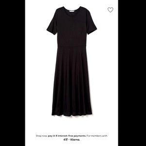 H&M Black Calf Length Jersey Dress
